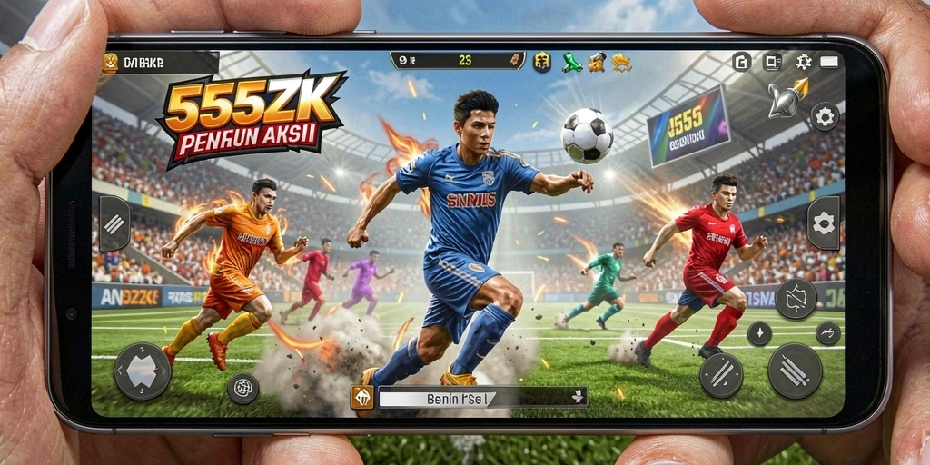 Screenshot menunjukkan pengalaman gameplay dinamis dalam olahraga.