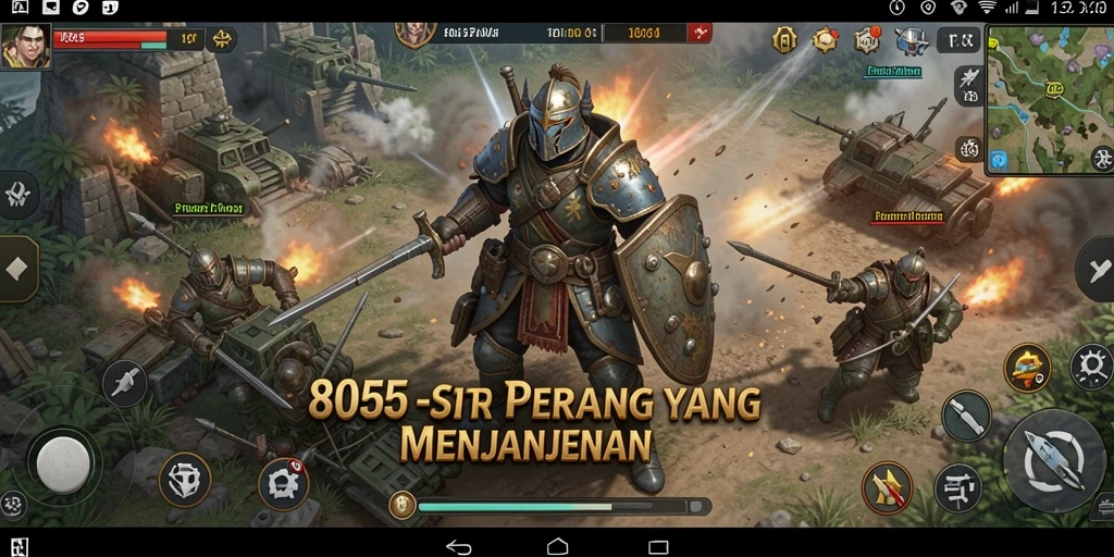 Screenshot gameplay menegangkan dari 8055 yang menunjukkan strategi pertempuran.