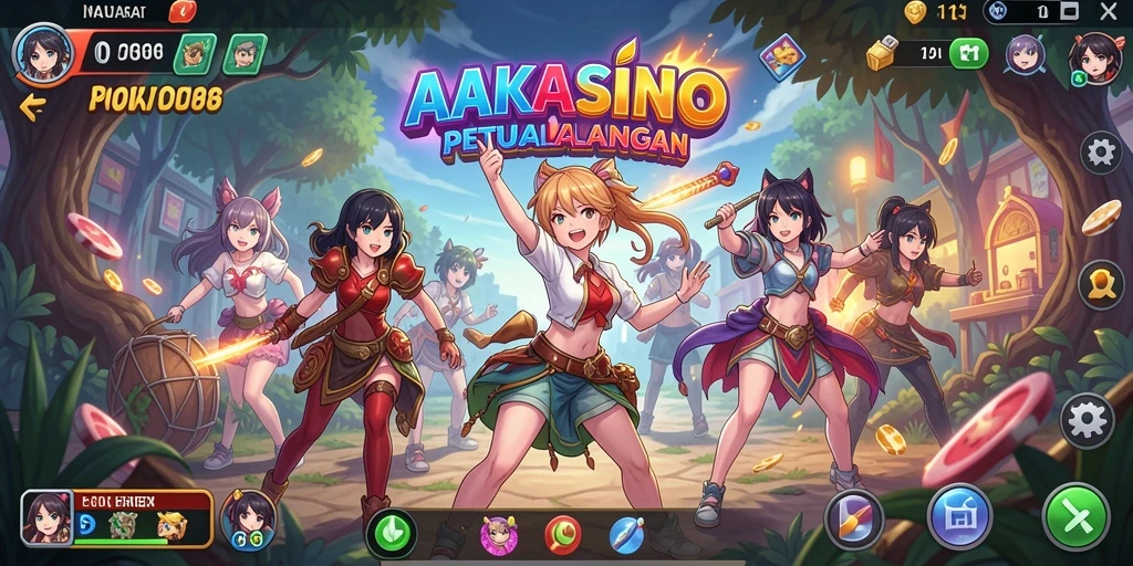 Tampilan gameplay AAKASINO dengan karakter Anime yang memikat.