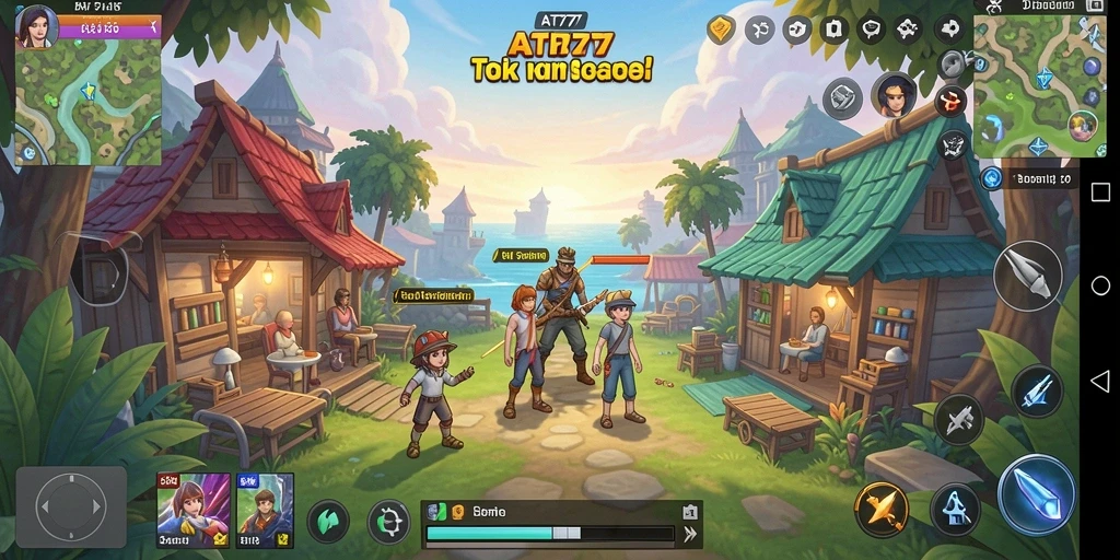 Screenshot utama AT777 menampilkan gameplay yang mengasyikkan dan berwarna-warni.