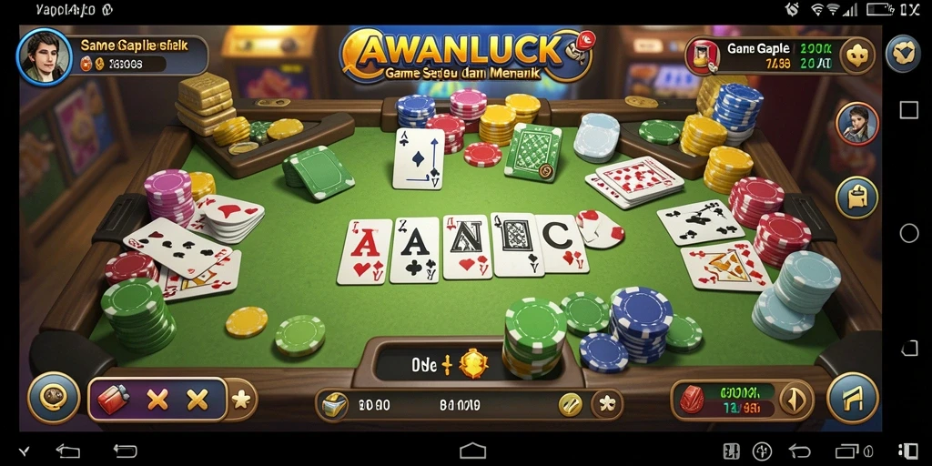 Screenshot menampilkan gameplay menarik dari AWANLUCK, game Gaple yang seru.