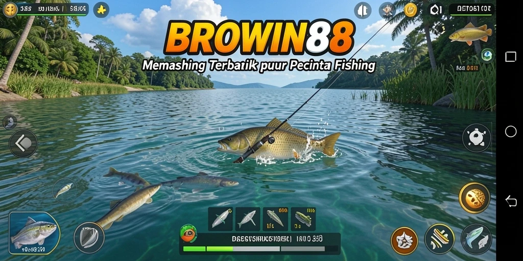 Tampilan gameplay BROWIN88 yang menarik saat memancing.