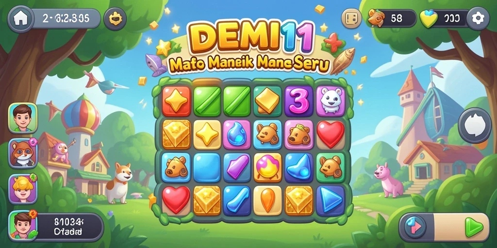 Tampilan gameplay seru dari DEMI11 yang menantang dan penuh warna.
