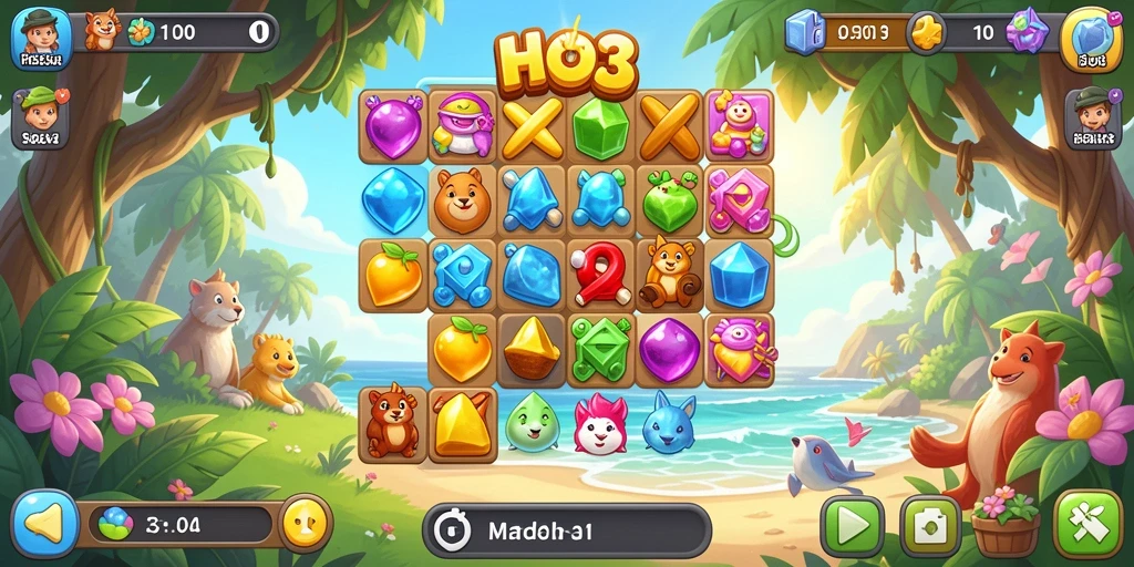 Tampilan gameplay seru dalam HO3 dengan grafis berwarna-warni.