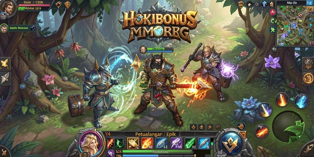Screenshot HOKIBONUS menunjukkan pertempuran seru dengan grafis yang menawan.