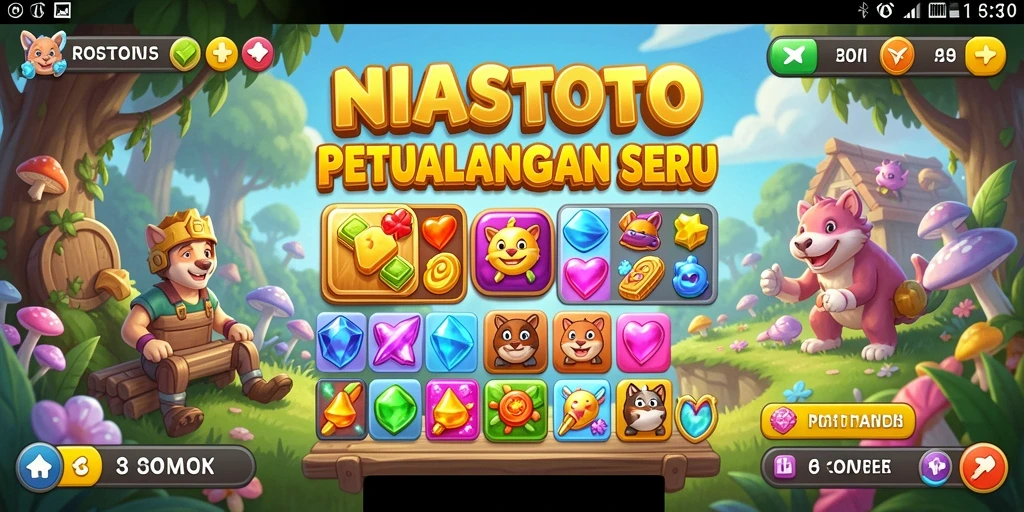 Tampilan gameplay NIASTOTO yang penuh warna dan seru.