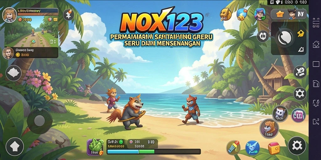 Tampilan gameplay menarik dari NOX123 dengan tantangan seru.