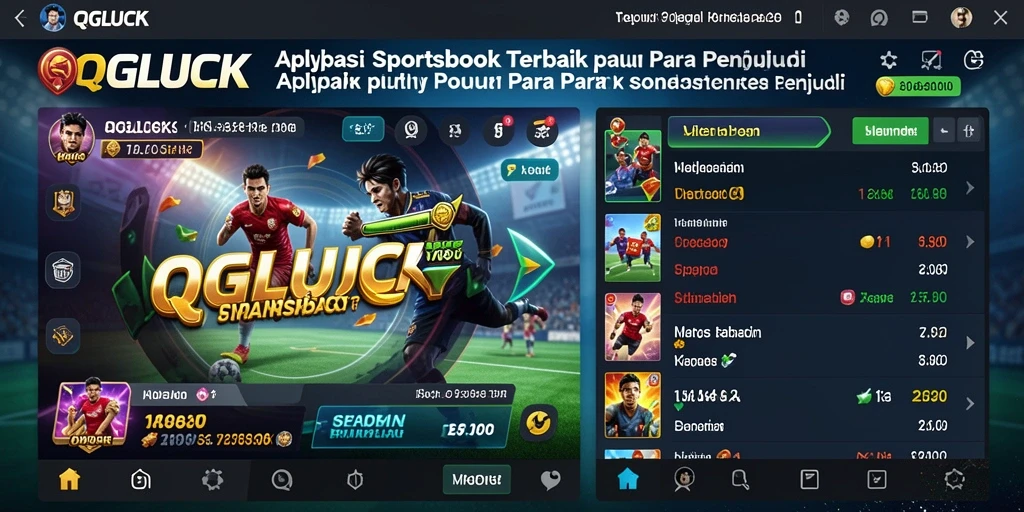 Tampilan gameplay <strong>QGLUCK</strong> yang menarik dan interaktif untuk taruhan Sportsbook.