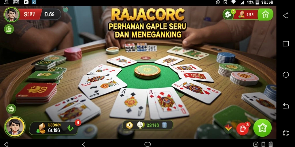 Screenshot gameplay RAJACORC menampilkan keseruan bermain Gaple.