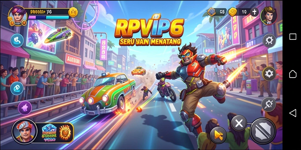 Screenshot utama RPVIP6 menampilkan gameplay seru dalam permainan Arcade.