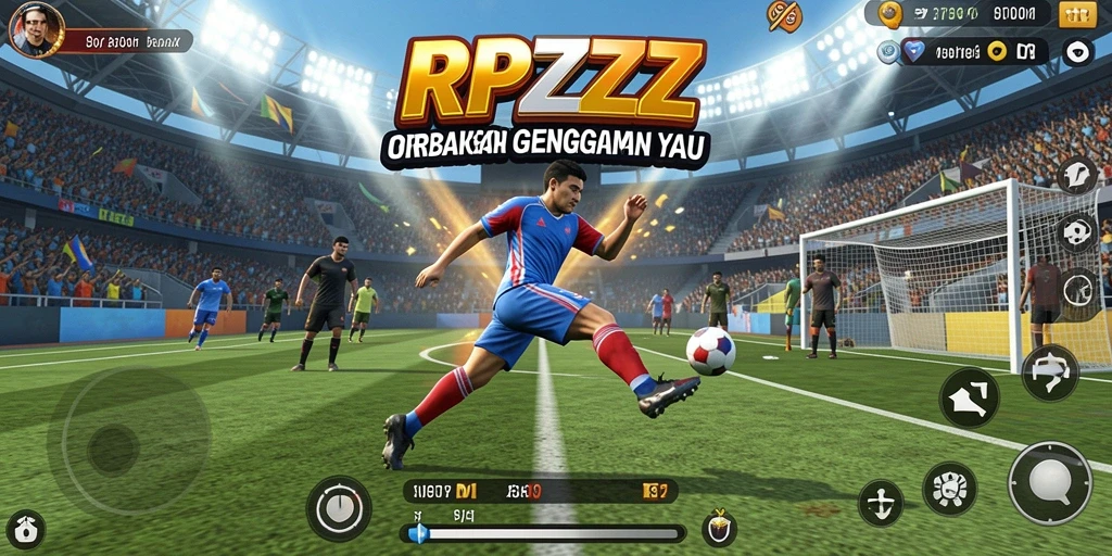 Tampilan permainan olahraga yang penuh aksi dan kompetisi.
