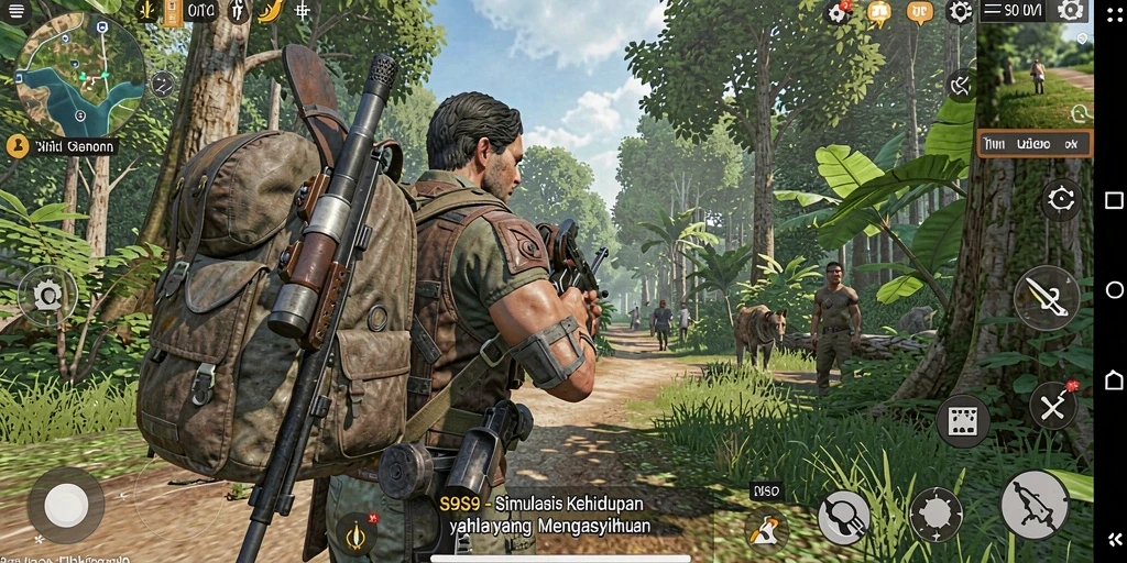 Tampilan gameplay S9S9 dengan interaksi karakter yang mendalam.