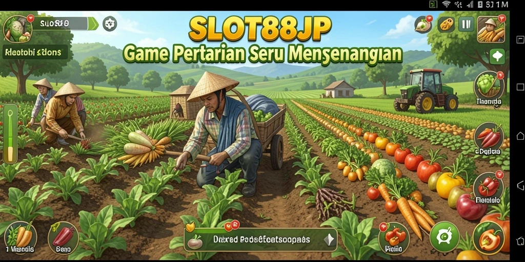 Tangkapan layar menampilkan aktivitas bertani yang seru di SLOT88JP.