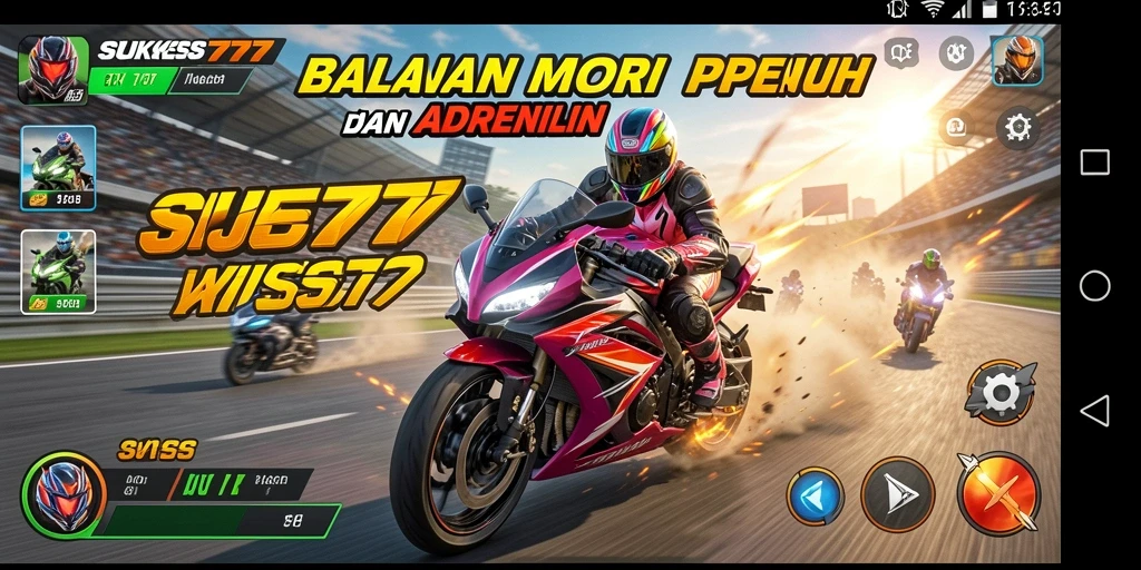 Tampilan balapan motor yang mendebarkan di SUKSES777.