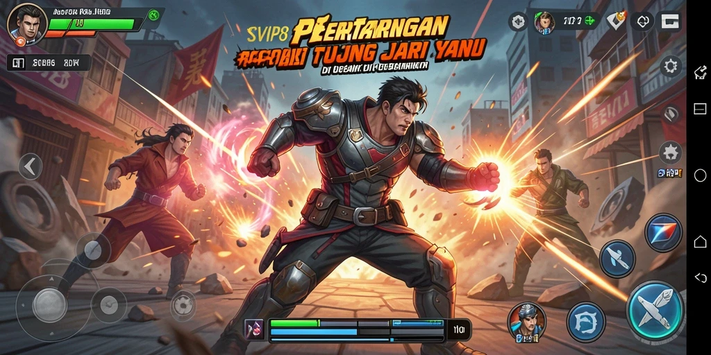 Screenshot SVIP8 menampilkan gameplay seru dengan karakter bertarung.