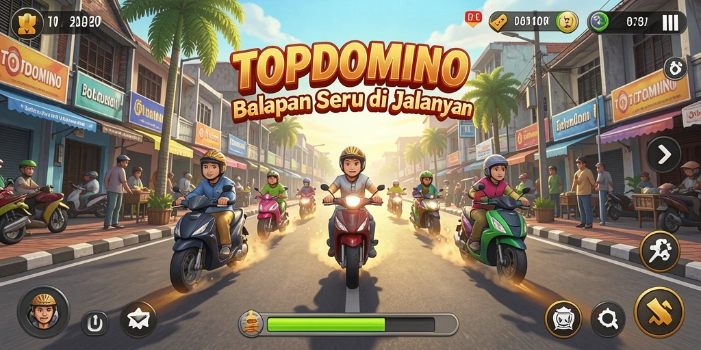 Gameplay seru dari balapan mobil di TOPDOMINO.