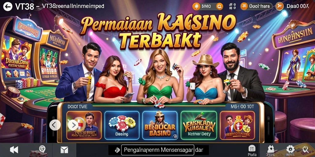 Screenshot gameplay VT38 menampilkan suasana kasino yang mengasyikkan dan grafis yang memukau.