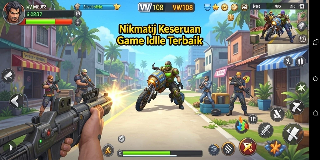 Tampilan gameplay <strong>VW108</strong> yang sederhana namun mengasyikkan saat bermain idle.