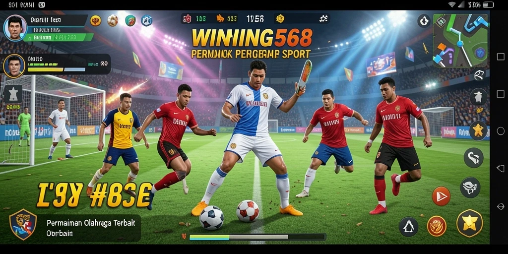 Screenshot utama WINNING568 menunjukkan aksi seru dalam permainan olahraga.