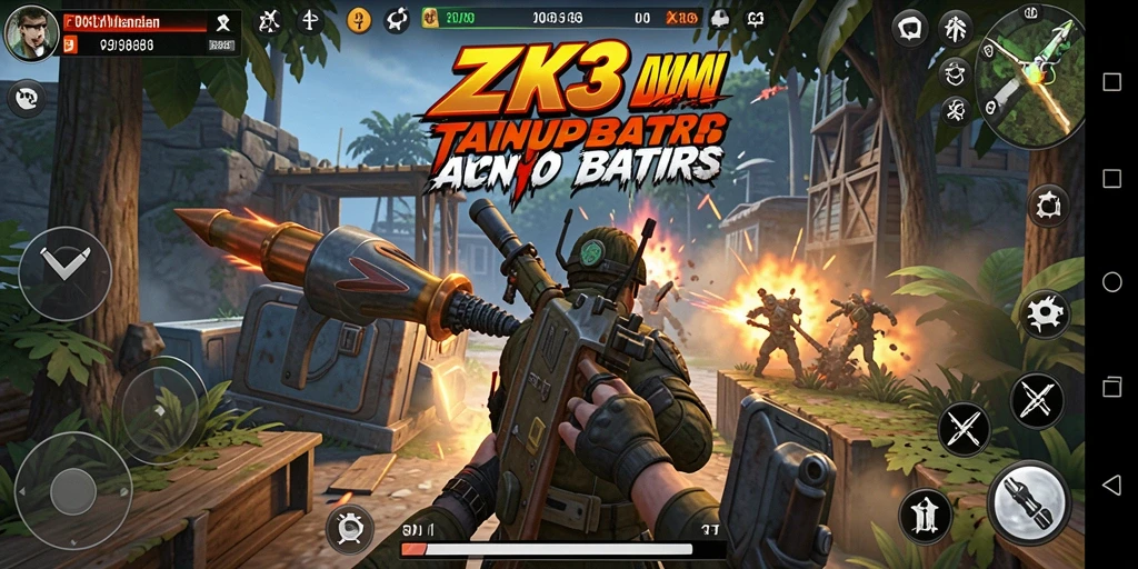 Screenshot ZK3 menampilkan gameplay aksi yang energik dan mendebarkan.
